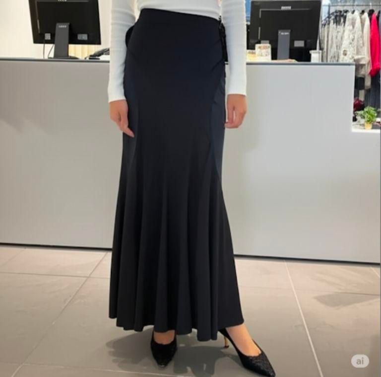Gabardine K.T【9】美シルエット マーメイドロングスカート 黒