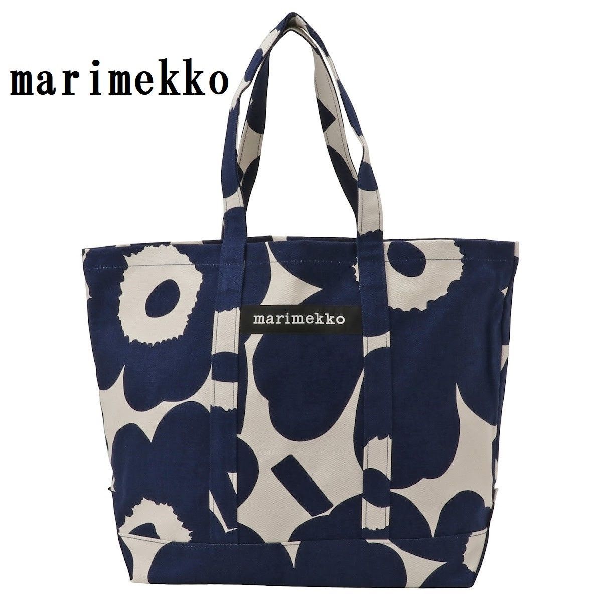 marimekko マリメッコ ウニッコ キャンバス トートバッグ ダークブルー