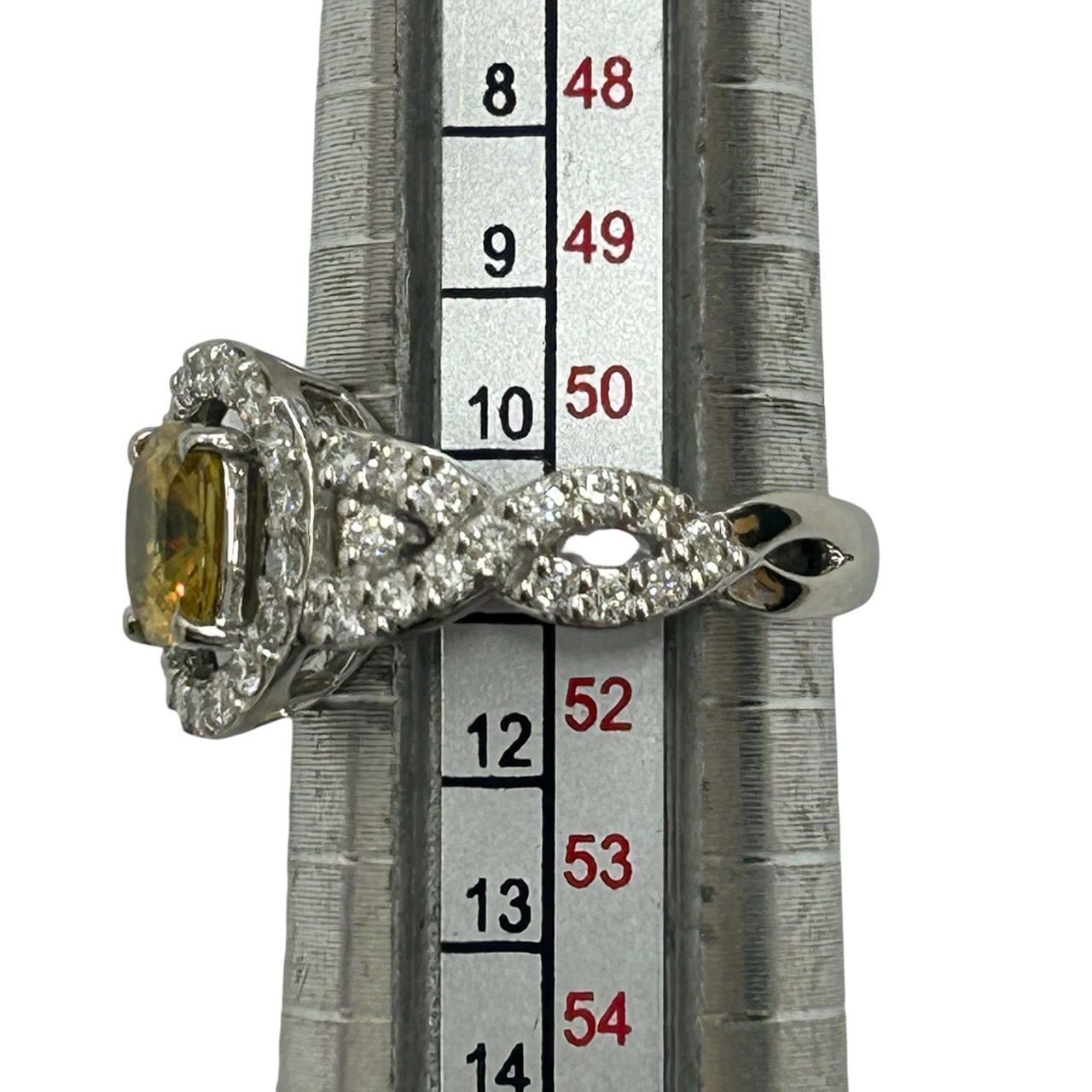新品仕上済み Pt900 天然 スフェーン ダイヤモンド リング SF:1.24ct D 