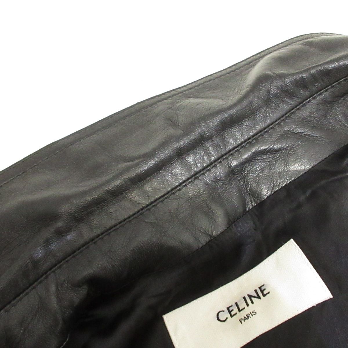 CELINE(セリーヌ) ブルゾン サイズ46 L メンズ - 2E195291D 黒 ラムスキン/ラインストーン/2019SS/春/秋 ラムスキン