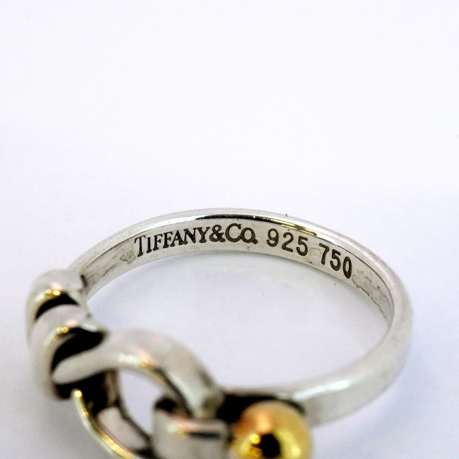 訳あり TIFFANY&Co. ティファニー リング フックアンドアイ 9号 ティファニー フックアンドアイ フラットワイヤーリング 9号