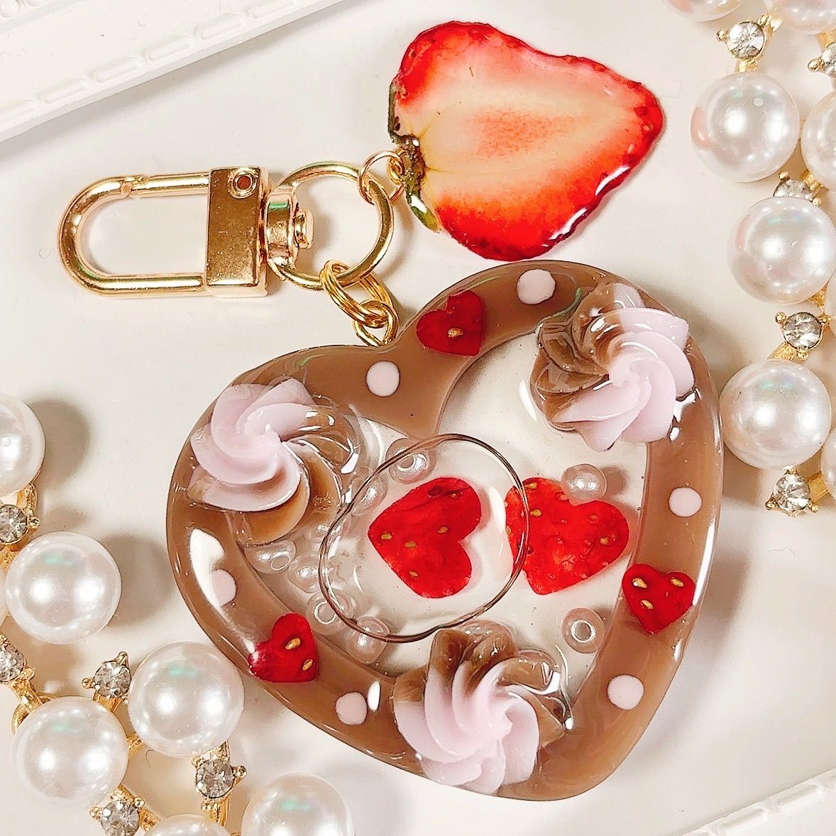 シャカシャカキーホルダー　バレンタイン限定❤︎イチゴロリポップシェイカー シャカシャカキーホルダー バレンタイン限定❤︎イチゴロリポップ