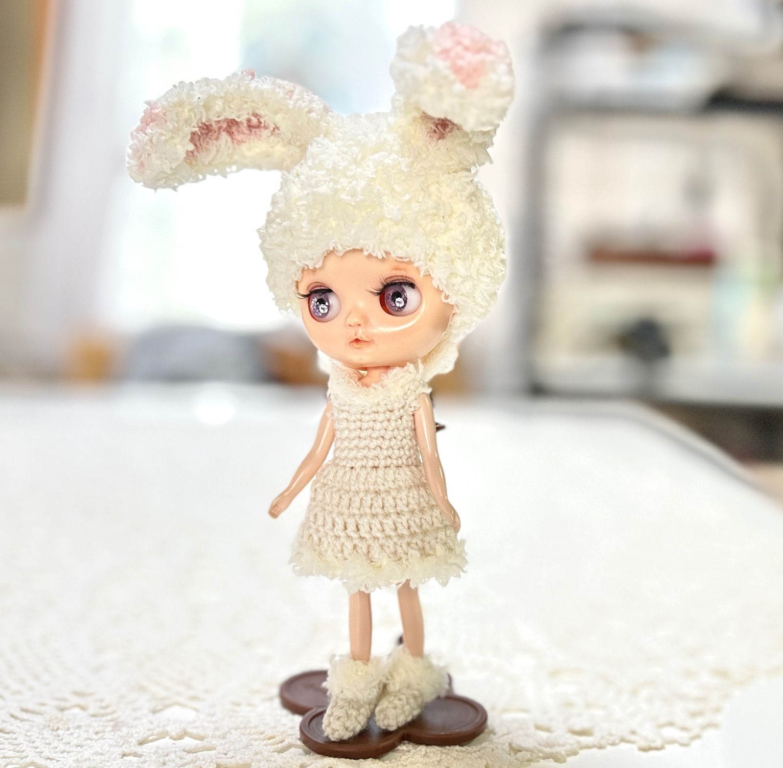アヒルのお面　ミディブライス アウトフィット　編みぐるみ　ブライス アヒルのお面 ミディブライス アウトフィット 編みぐるみ ブライス