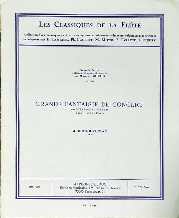 ドゥメルスマン 「オベロン」によるグランド・ファンタジー　Op.52 (フルート