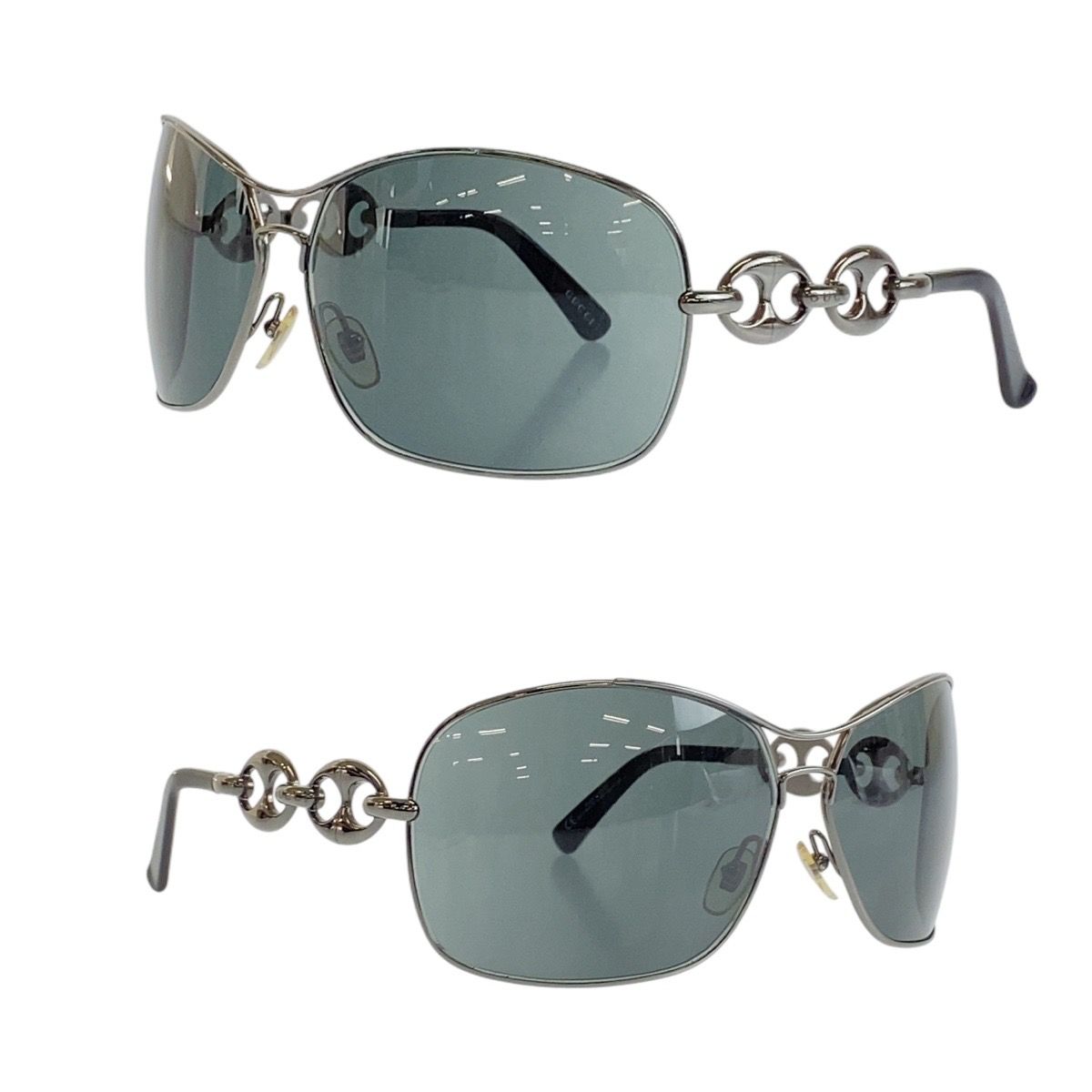 大特価!! GUCCI ガラス/プラスチック ガンメタリック 黒 ブラック グッチ 小物