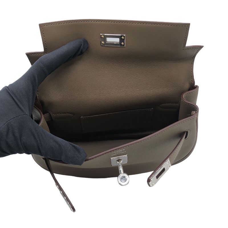 エルメス HERMES ケリームーブ W刻 エトゥープ シルバー金具 ヴォー  