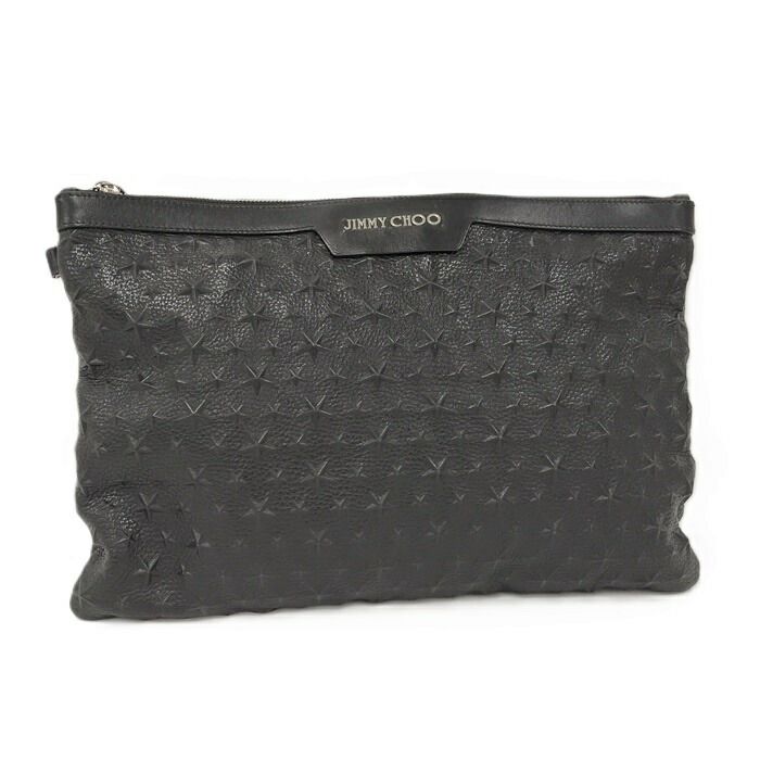 JIMMY CHOO スタースタッズ　クラッチバック　ブラック　レザー 極美品 ジミーチュウ スタースタッズ クラッチバッグ レザー