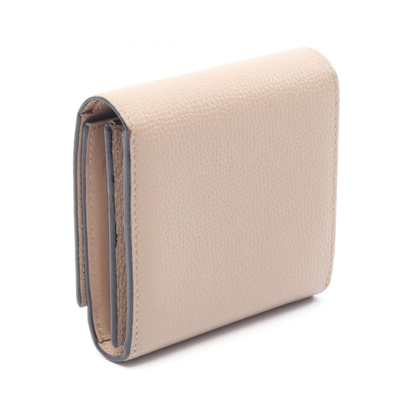 LOEWE ロエベ 長財布 アナグラム 総柄 グレー グレージュ レザー ロエベ LOEWE 二つ折り財布 アナグラムコンパクトフラップ