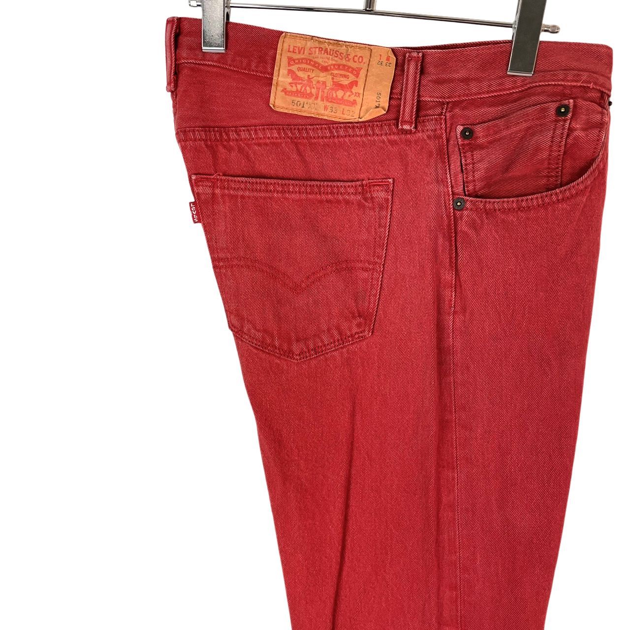 Levi'sリーバイス501デニムパンツカラーデニムウォッシュドデニム赤