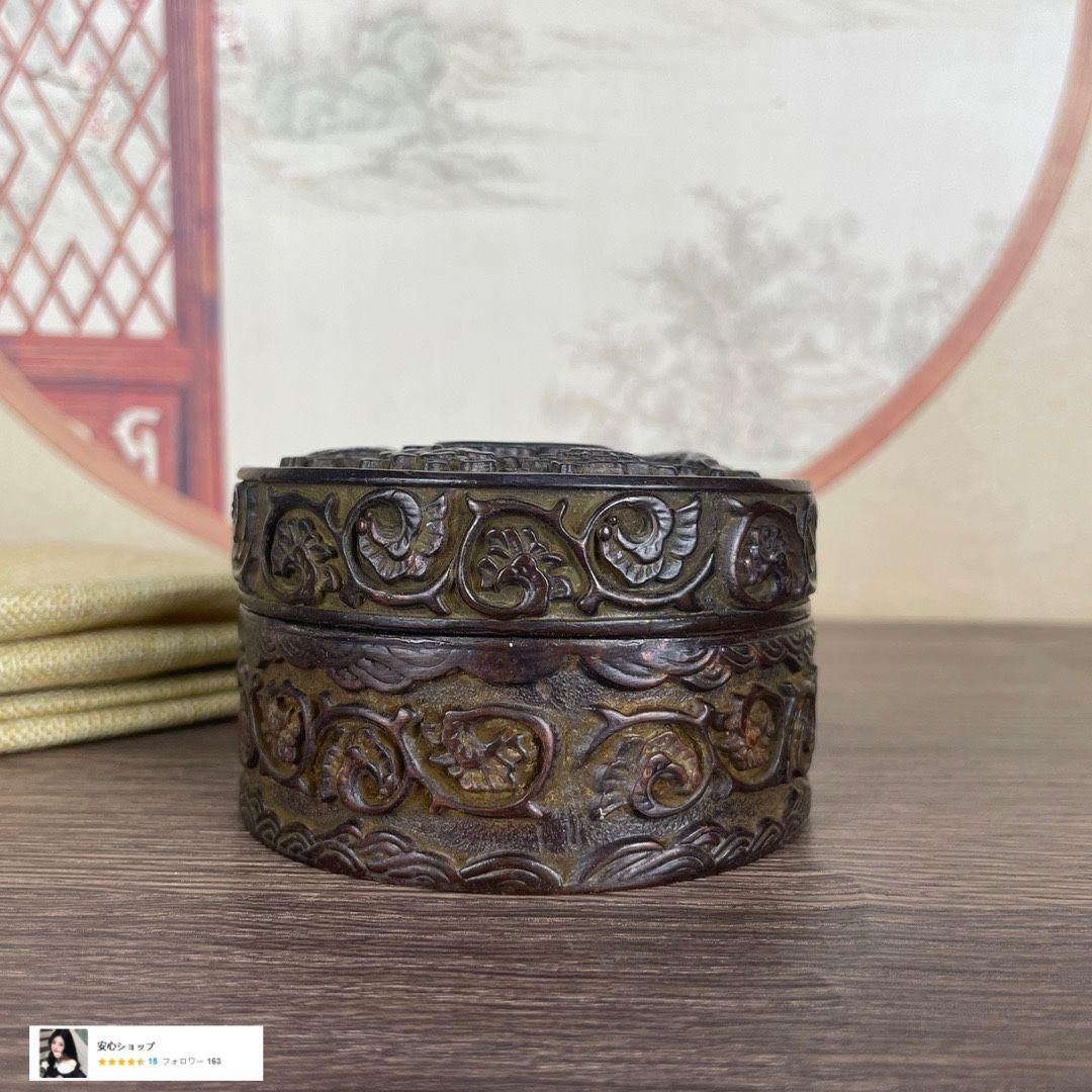 銅 細工 八宝開蓋香炉 装飾盒 墨箱炉 香道具 装飾品 工芸品 置物