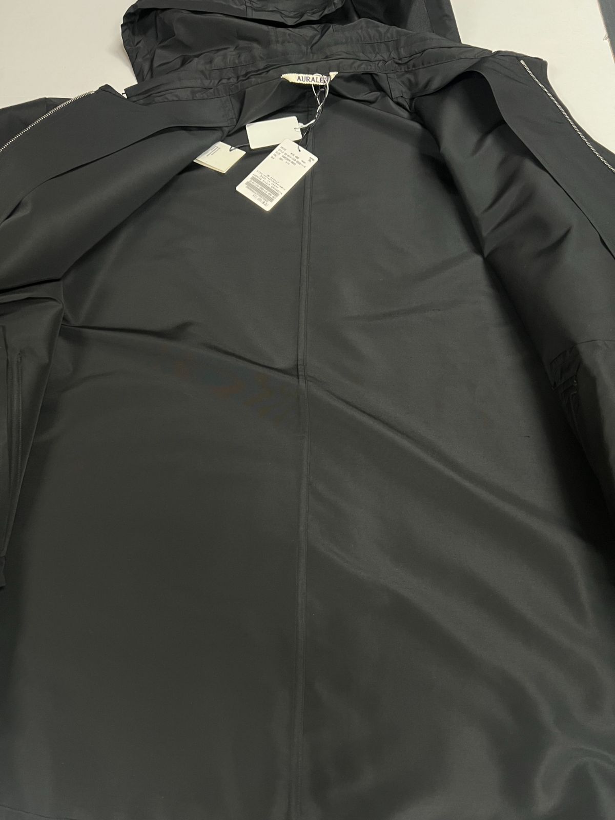 67.AURALEE 22SS Silk Polyester Grosgrain Hooded Blouson サイズ4 