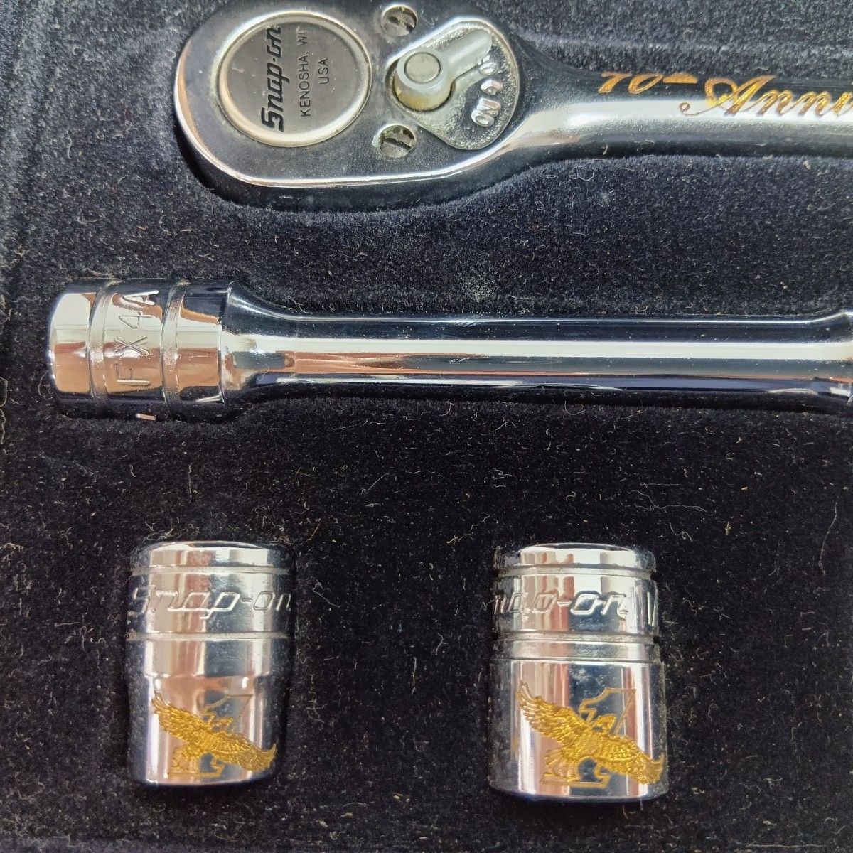 Snap-on スナップオン ラチェットハンドル 70周年 アニバーサリー ラチェットセット 程度B イーグルロゴ 3 8ソケット