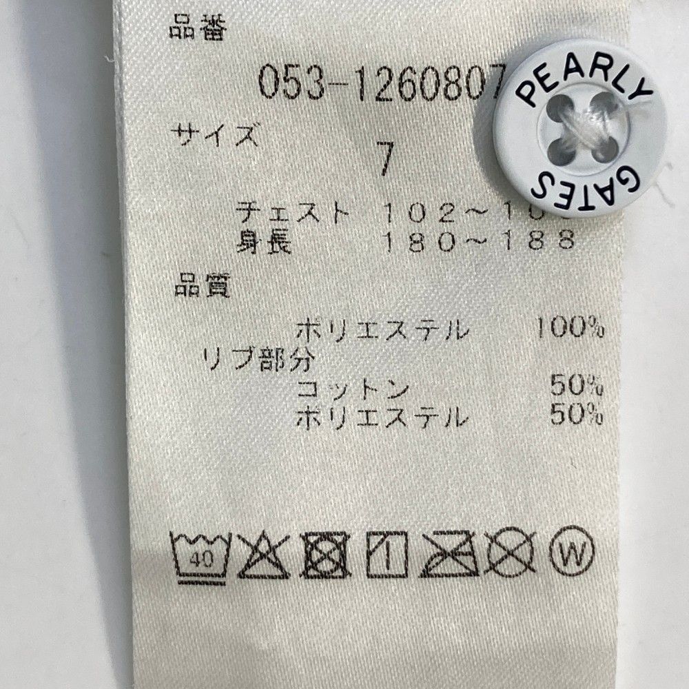 サイズ：7 PEARLY GATES パーリーゲイツ  半袖ポロシャツ ロゴ総柄 ホワイト系 [240101442787] ゴルフウェア メンズ ストスト PEARLY GATES パーリーゲイツ 2022年 半袖ポロシャツ アウトロゴ
