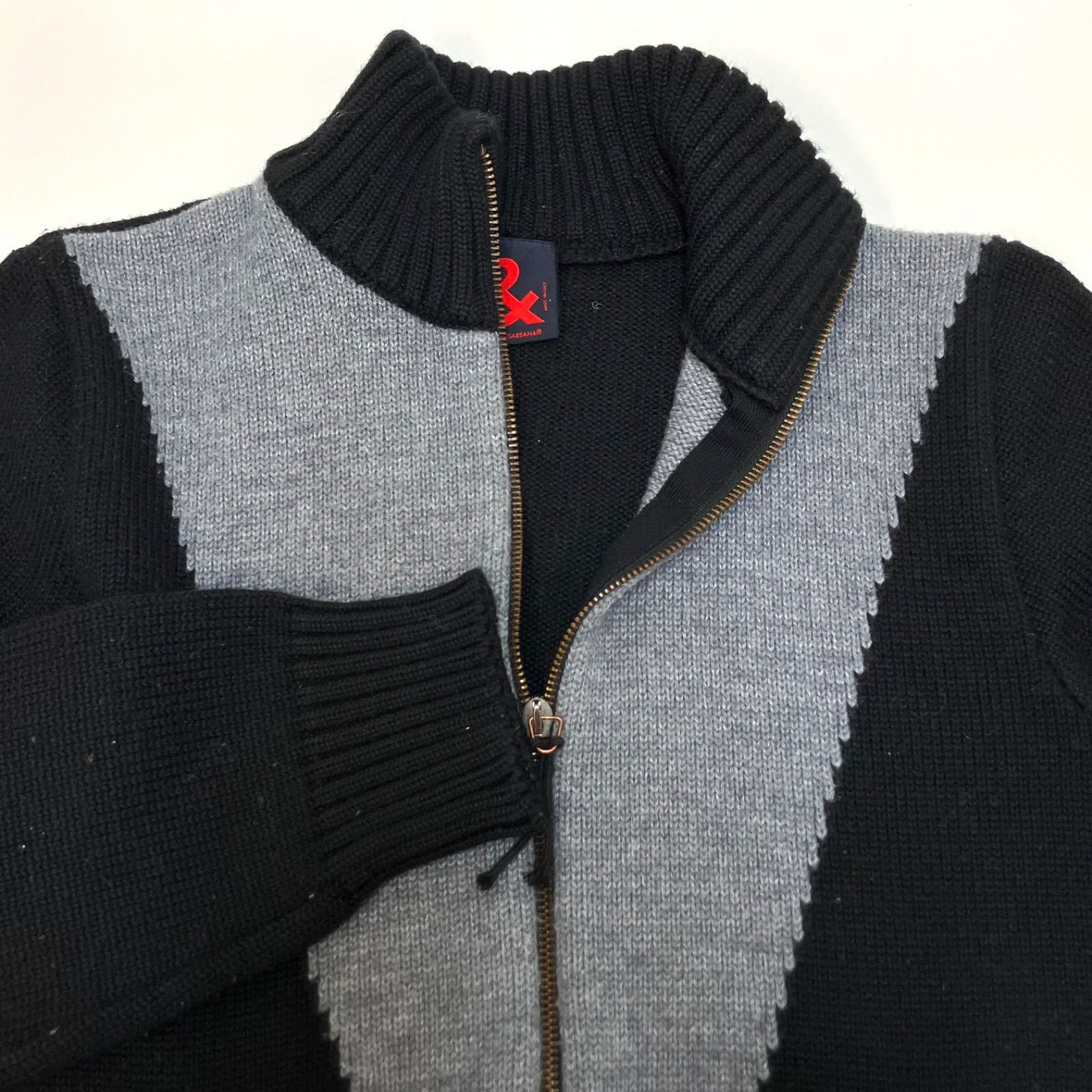 DOLCE & GABBANA ダークグレー カーディガン DOLCE&GABBANA＊ドルチェ&ガッバーナ ニットカーディガン ジップ