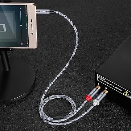 【在庫処分】CHLIANKJ 3.5mm ステレオミニプラグ to 2RCA 変換 ステレオオーディオケーブル、金メッキコネクタ オス to 2*オス Y スプリッタオーディオAUXケーブル、スマホ タブレット TV 等に対応 (0 to 3.5mm 2RCA AUX 2*Male 変換ケーブルでこれが最高音質
