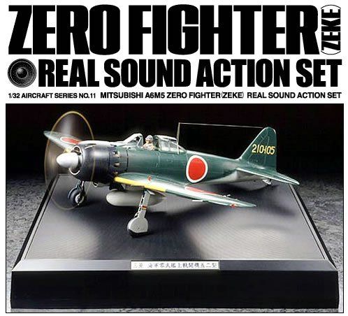 タミヤ 1|32 エアークラフト No.11 1|32 三菱 零式艦上戦闘機 五二型 リアルサウンド アクションセット 60311