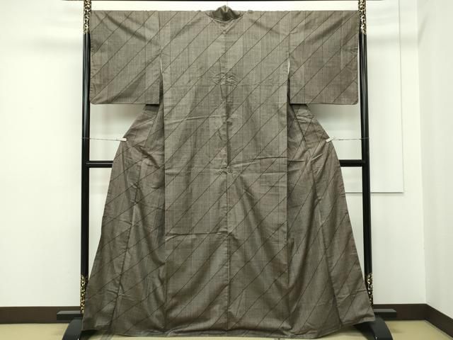 平和屋本店□希少 本場大島紬 吉三郎 吉織物謹製 割込絣織 証紙付き