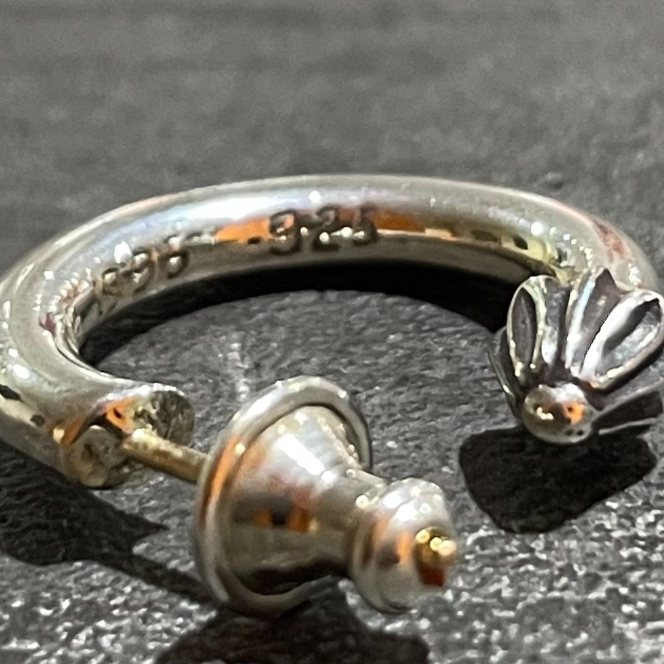 国内正規 CHROME HEARTS HOOP PLAIN プレーン フープ シルバー ピアス 