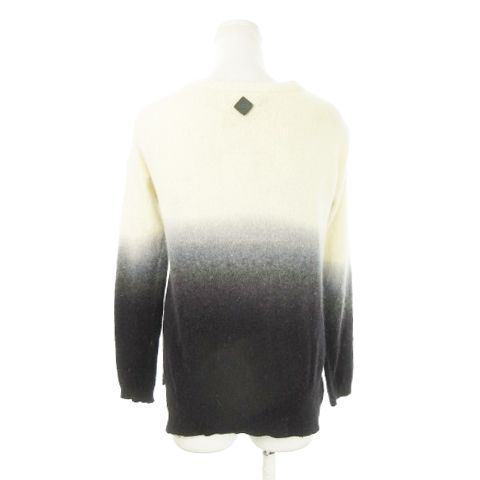 ディーゼル DIESEL ニットカーディガン Vネック 長袖 アンゴラ混 グラデーション S アイボリー 紺 ネイビー |AH18 GY18