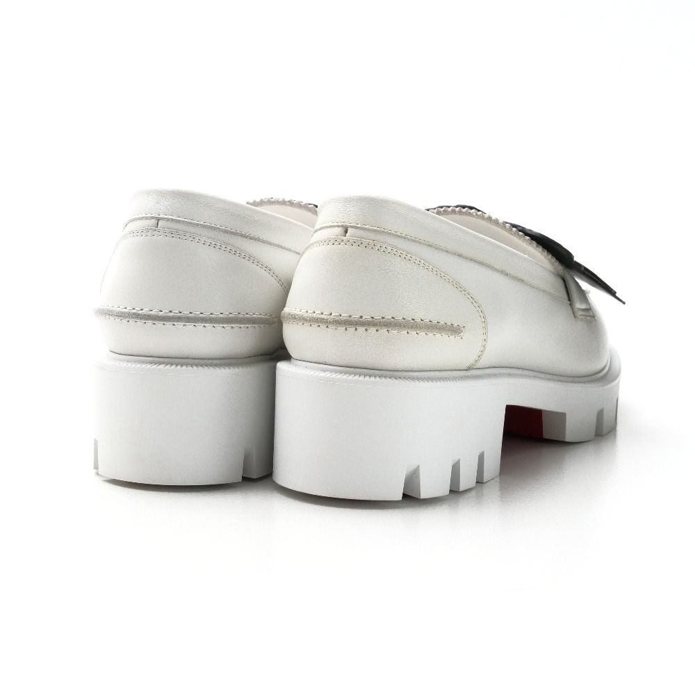 希少モデル】 クリスチャン ルブタン ローファー 花柄 ホワイト 38 美