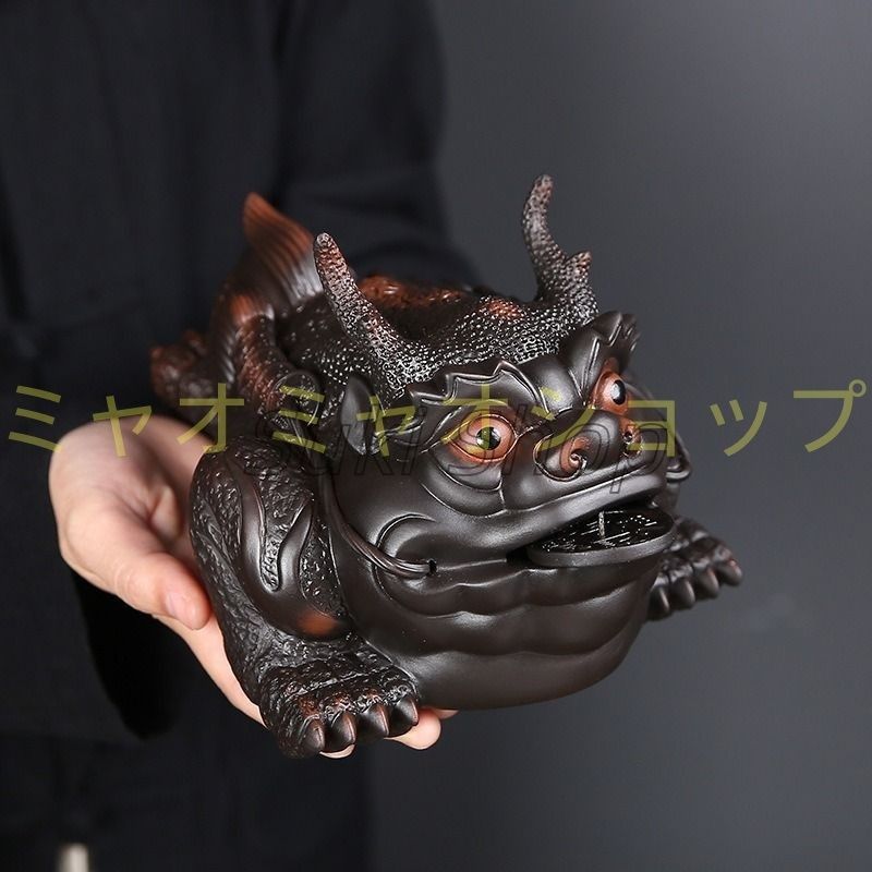 蛙 カエル 置物 オブジェ 紫砂 感 財運 金運 開運 運気アップ リビング インテリア スピリチュアル 幸運 開運 浄化 幸運 開運 厄除け NEXPOTALLINN_EU