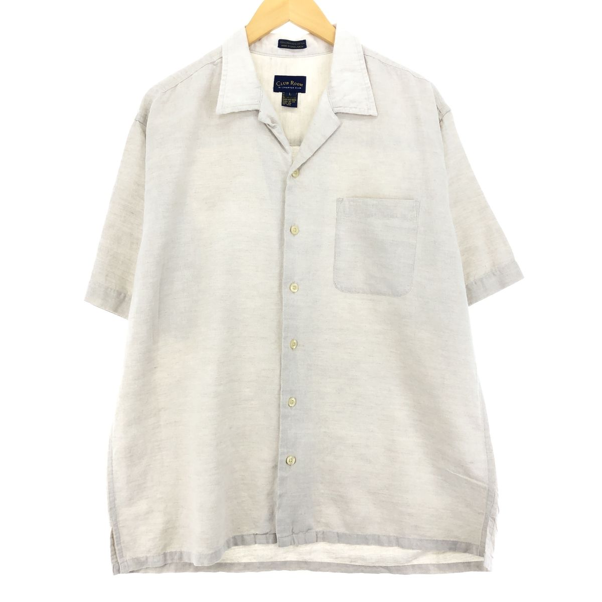 古着 CLUB ROOM 半袖 オープンカラー リネン×コットンシャツ メンズL /eaa452190 【中古】/eaa452190