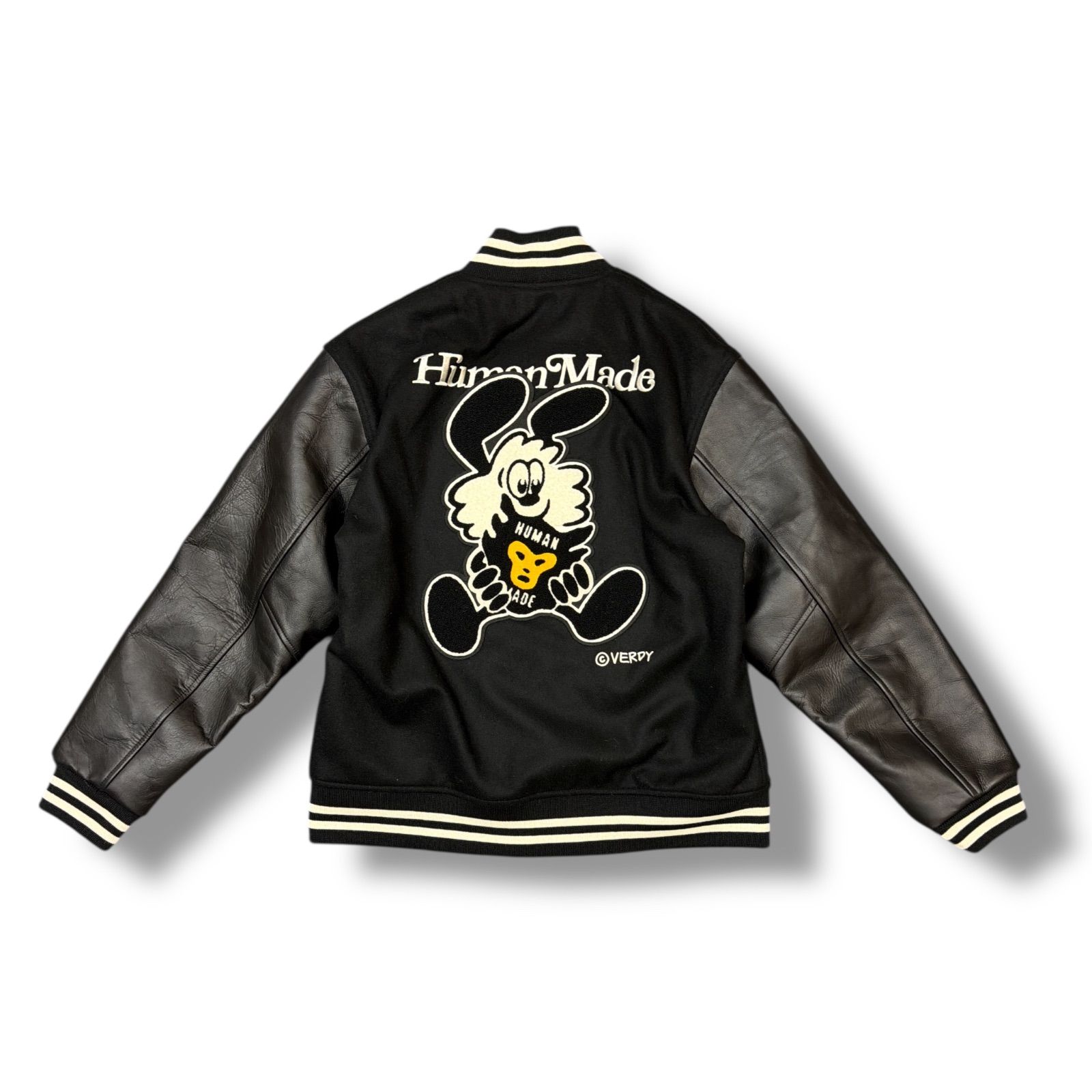 ♥品 HUMAN MADE × VERDY Varsity Jacket バーシティジャケット スタジャン ヒューマンメイド ヴェルディ コラボ XX29JK003 ブラック XL 284M5