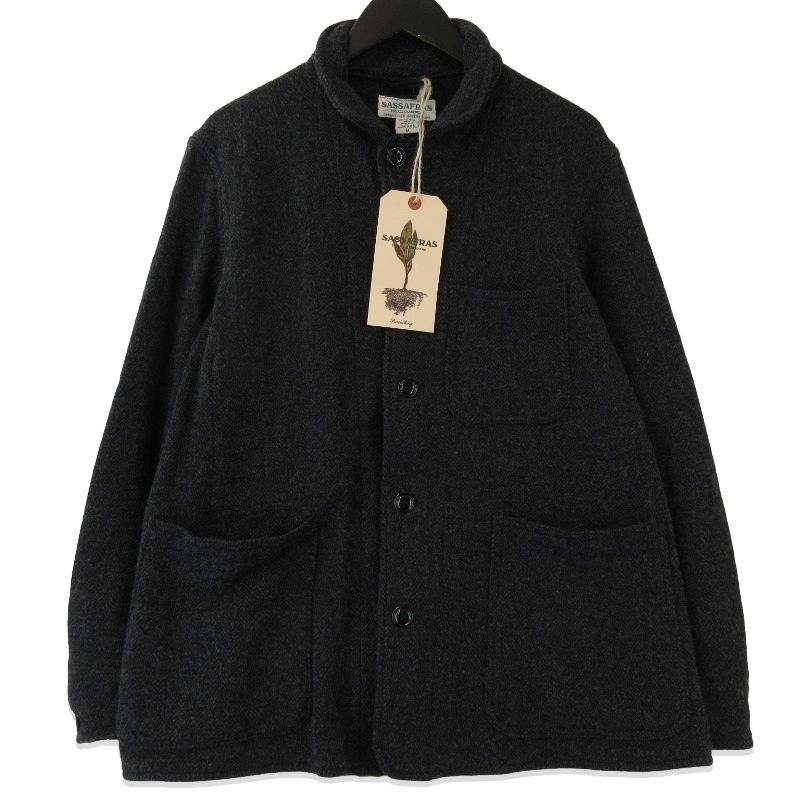 SASSAFRAS ササフラス Sprayer Jacket Herringbone Blanket SF-242160 スプレイヤージャケット チャコール M 71012605