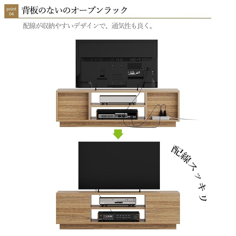 ユーカー Euker テレビボード テレビ台 幅108 47型対応 収納 背面収納 ローボード 扉付き 可動棚 木製 ナチュラル 0 WWW_OLIVIERBERNSTEIN_COM