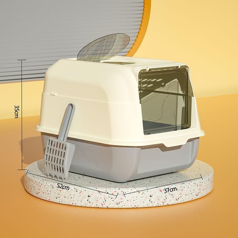 猫トイレ 大きめ カバー 深め 大容量 小型 大型 猫 目隠し 広々サイズ 四角 におい対策 飛び散り防止 フード付き ペットトイレ ネコ用品 清潔 猫用品 尿や砂