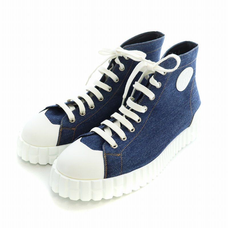 エルメス HERMES 厚底スニーカー ハイカット シューズ 靴 デニム 
