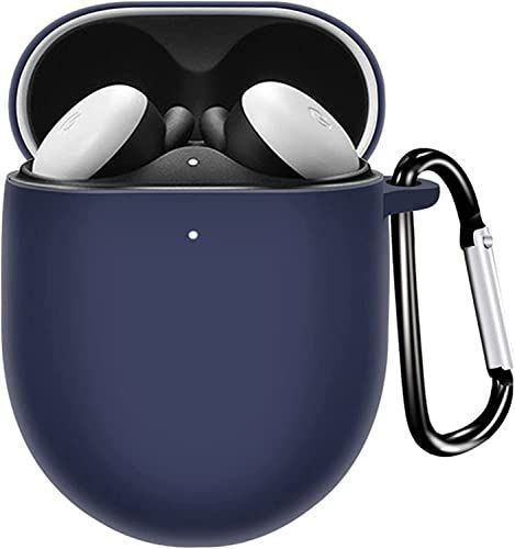 Google Pixel Buds Pro 対応_ブルー ANYOI Google Pixel Buds Pro 用 ケース 全面保護カバー シリコンケース カラビナ付き軽量 防塵 耐衝撃 装着充電 全面保護 キズ防止 Google Pixel Buds Pr