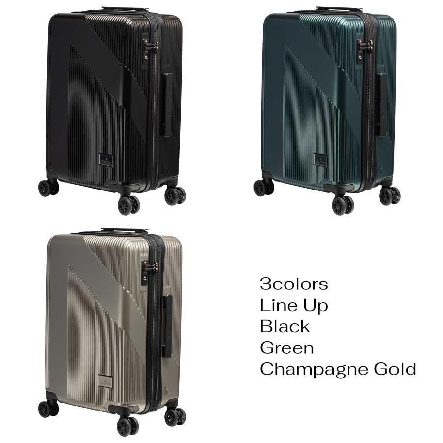 約55～61L ストッパー付衝撃吸収双輪キャスター 約3.8ｋｇ 22ｲﾝﾁ TSAロック 拡張型 370-1001 修学旅行サイズ スーツケース クロ ノーティカ