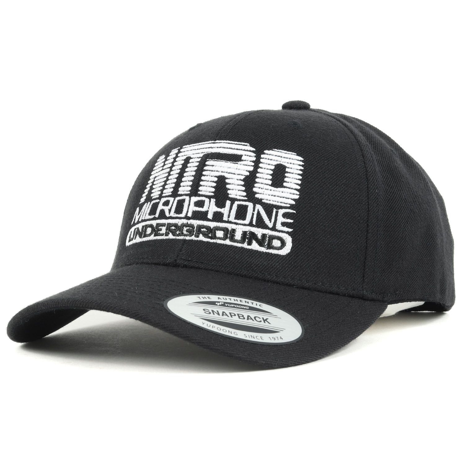 美品 NITRAID/NITROW ナイトレイド NITRICH スナップバック ベースボールキャップ ブラック 黒 NITRO MICROPHONE  UNDERGROUND ニトロ マイクロフォン アンダーグラウンド