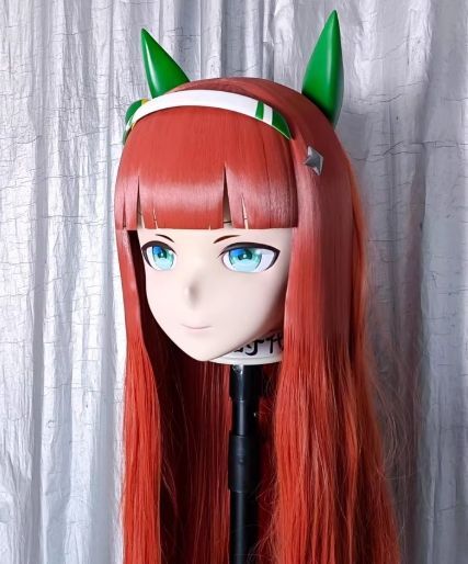即納全頭マスク カツラ付き ロック付き コスプレ マスク 仮装 着ぐるみ 二次元 ☆即納 全頭マスク カツラ付き ロック付き NO.480 ドール ヘッド