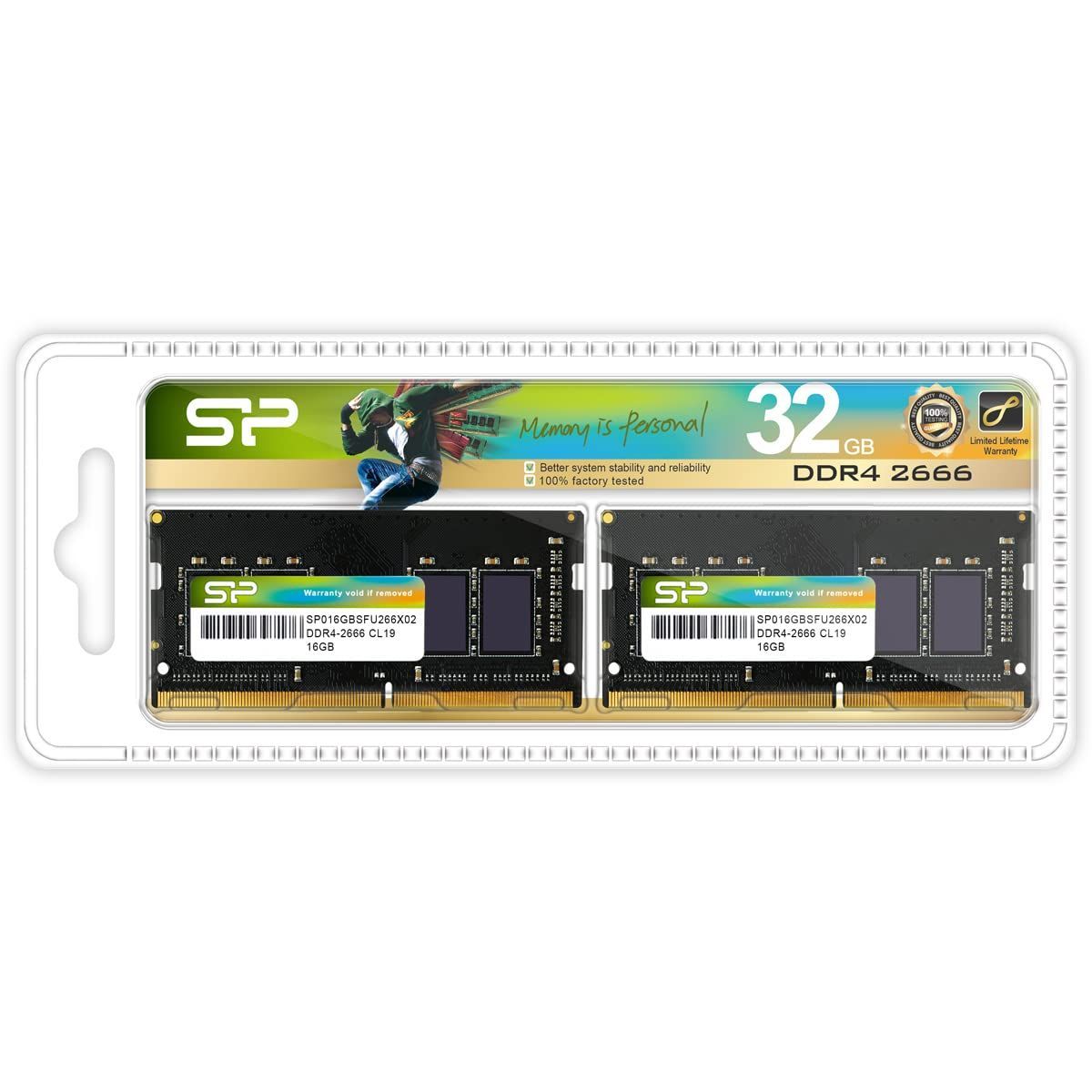 新品 シリコンパワー ノートPC用メモリ DDR4-2666(PC4-21300) 16GB×2枚