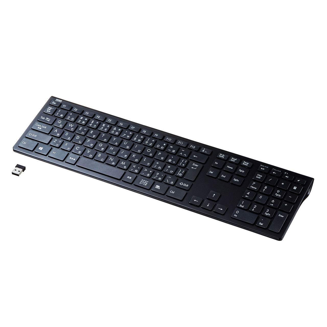 ワイヤレス サンワサプライ ワイヤレス スリムキーボード USB接続 日本語配列 112キー パンタグラフ ブラック SKB-WL33BK