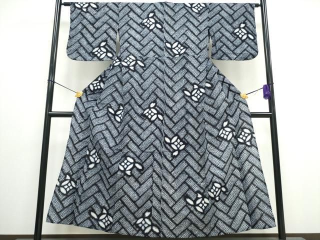 平和屋着物∴夏物 浴衣 有松鳴海絞り 檜垣七宝文 綿 逸品 CAAW0921ng  