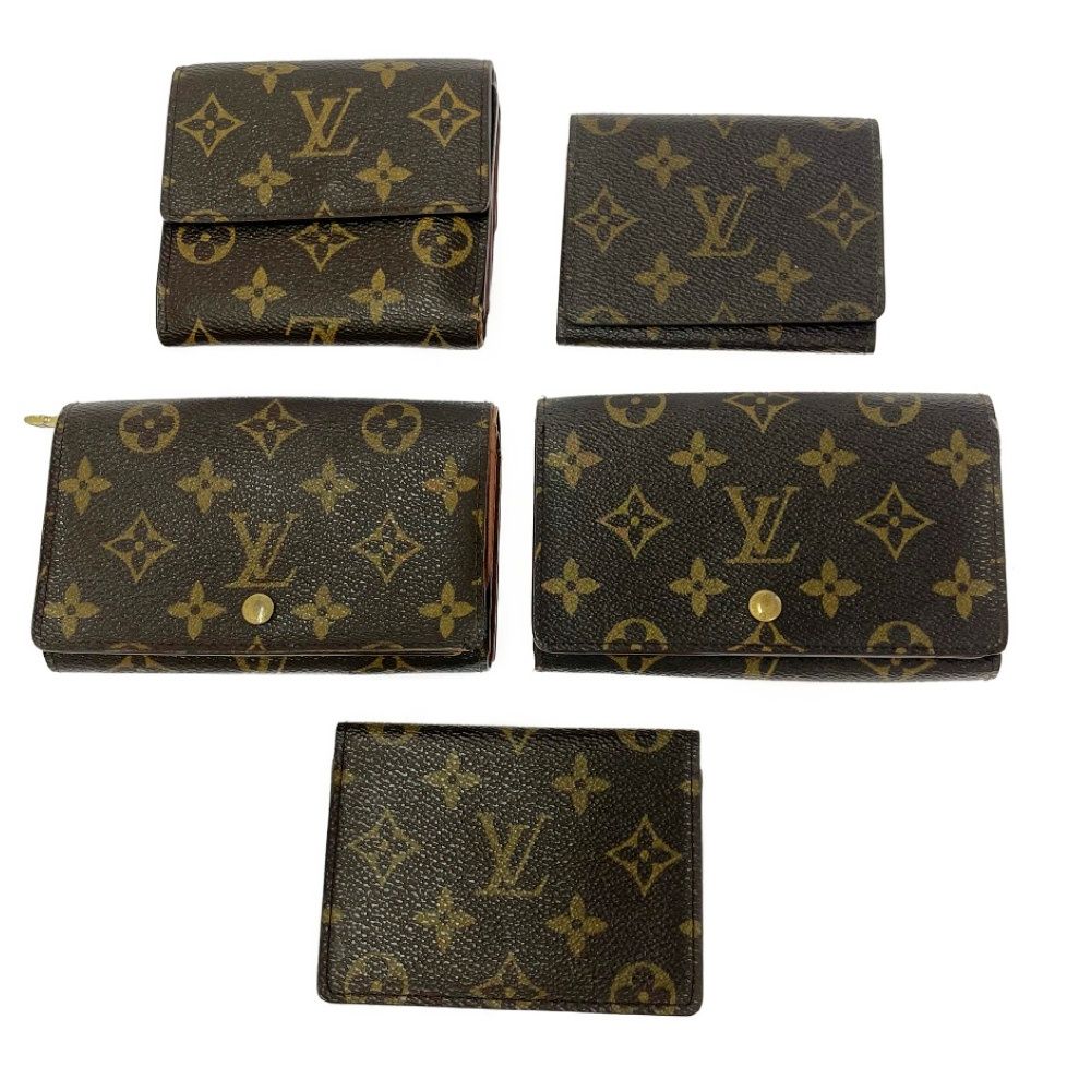 ジャンク品含む LOUIS VUITTON ルイ ヴィトン モノグラム PVC 財布5点セット ブラウン 411882 三つ折り財布
