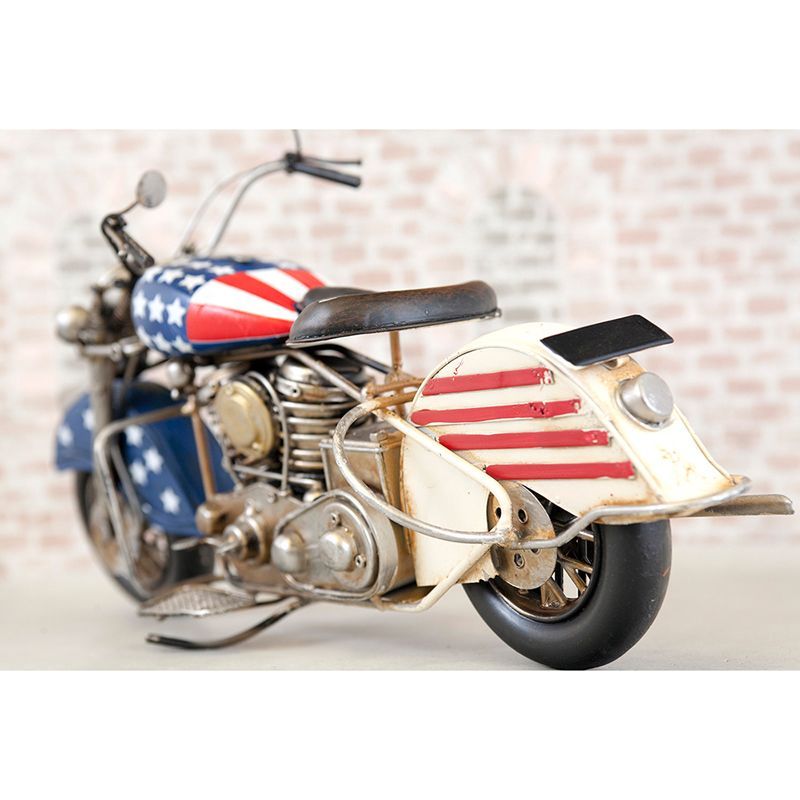 ビンテージカー レッドバイク モーターサイクル USA Flag 1