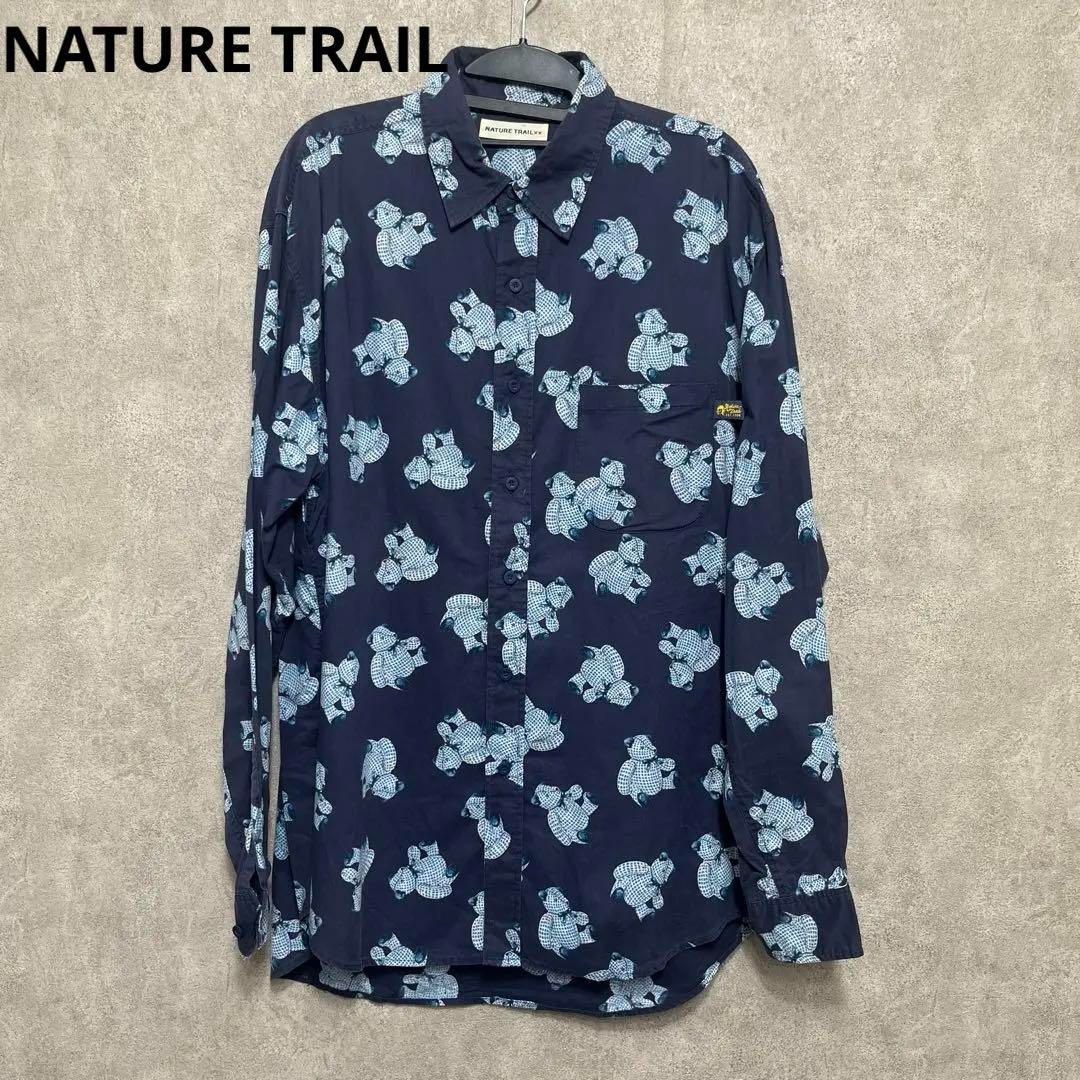 NATURE TRAIL ピンクハウスくま クマ シャツ 長袖シャツ テディベア