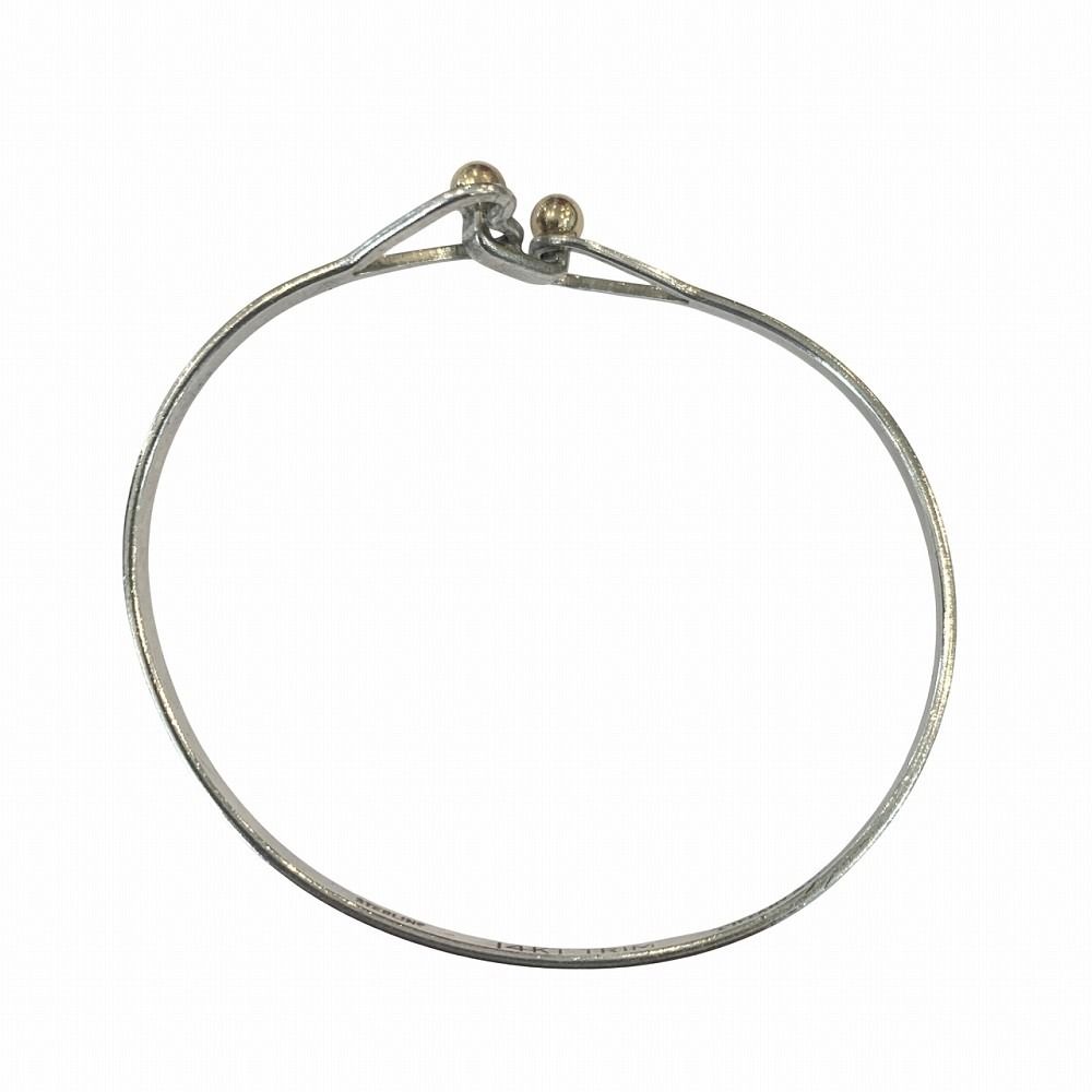良品 Tiffany＆Co. ティファニー フックアンドアイ 925 K14 バングル
