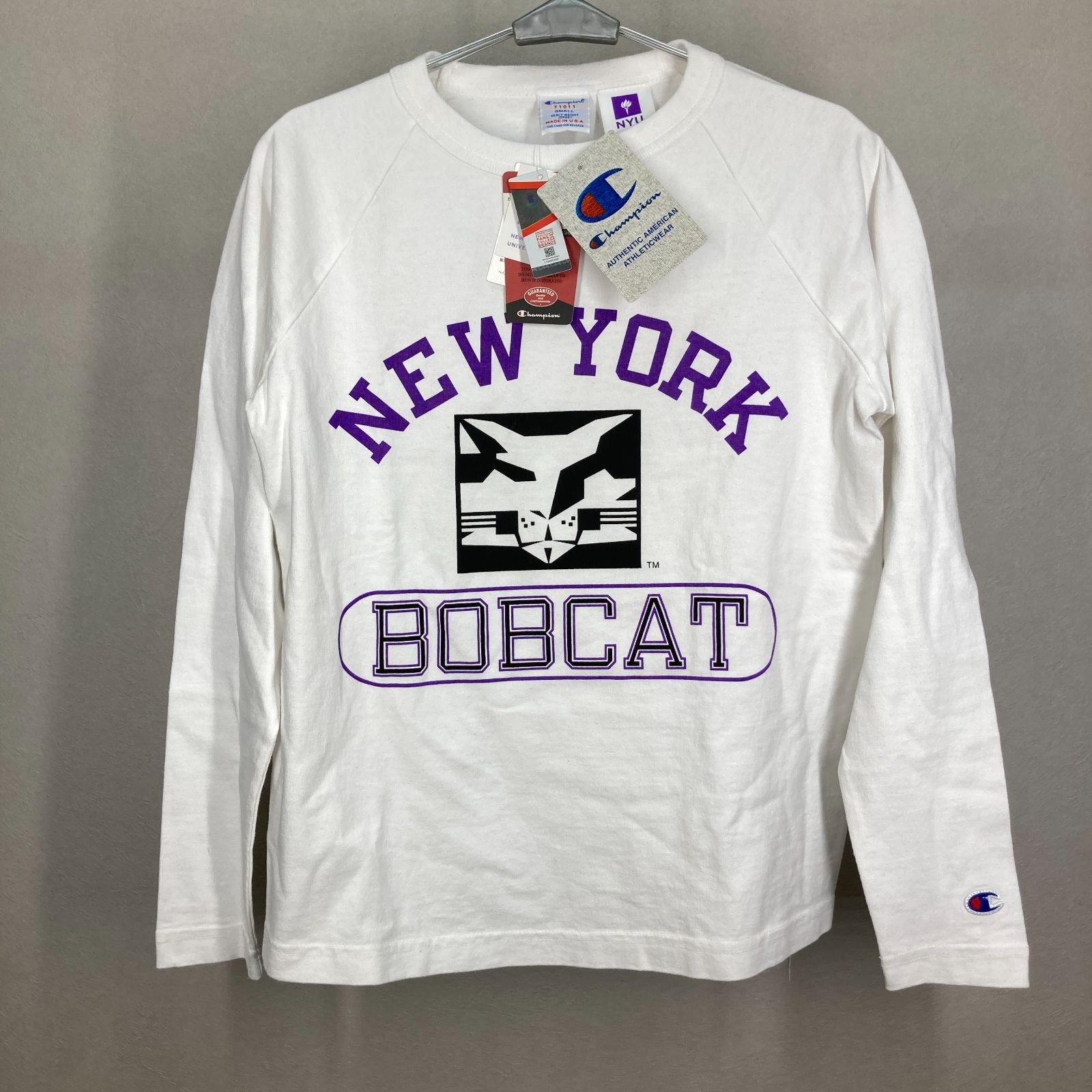 チャンピオン Champion T1011 長袖 Tシャツ NYU ニューヨーク大学 USA 