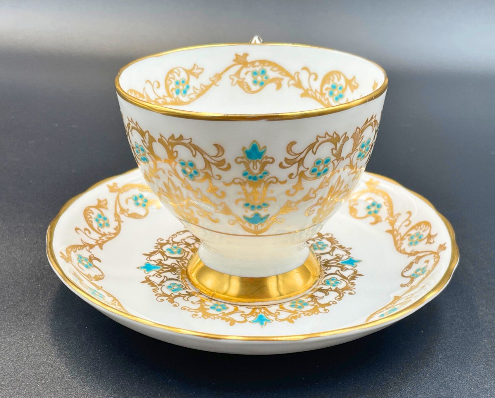 希少】Tuscan（タスカン） 金彩＆ターコイズブルー エナメル 英国