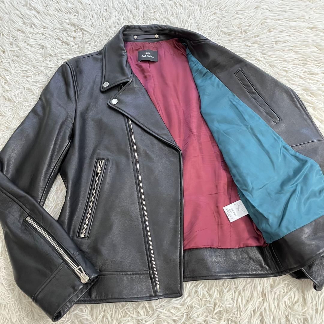 美品】20AW PS Paul Smith LEATHER DOUBLE RIDERS JACKET PSポールスミス ダブルライダースジャケット  カウレザー ブラック 黒 メンズXL - メルカリ