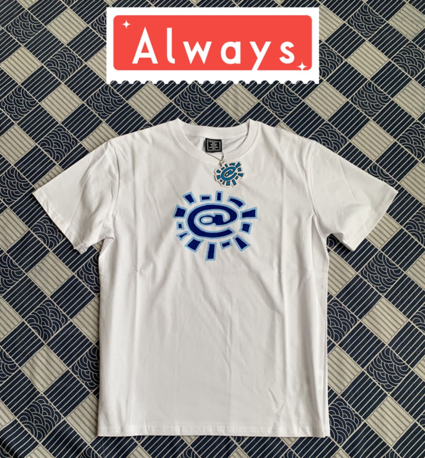 always do what you should doプリント半袖Tシャツalways半袖Tシャツ  ネイビーとライトブルーのプリント