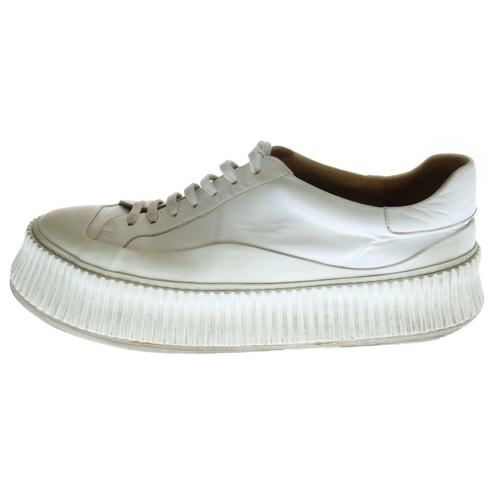 JIL SANDER (ジルサンダー) プラットフォーム レザーローカットスニーカー ホワイト