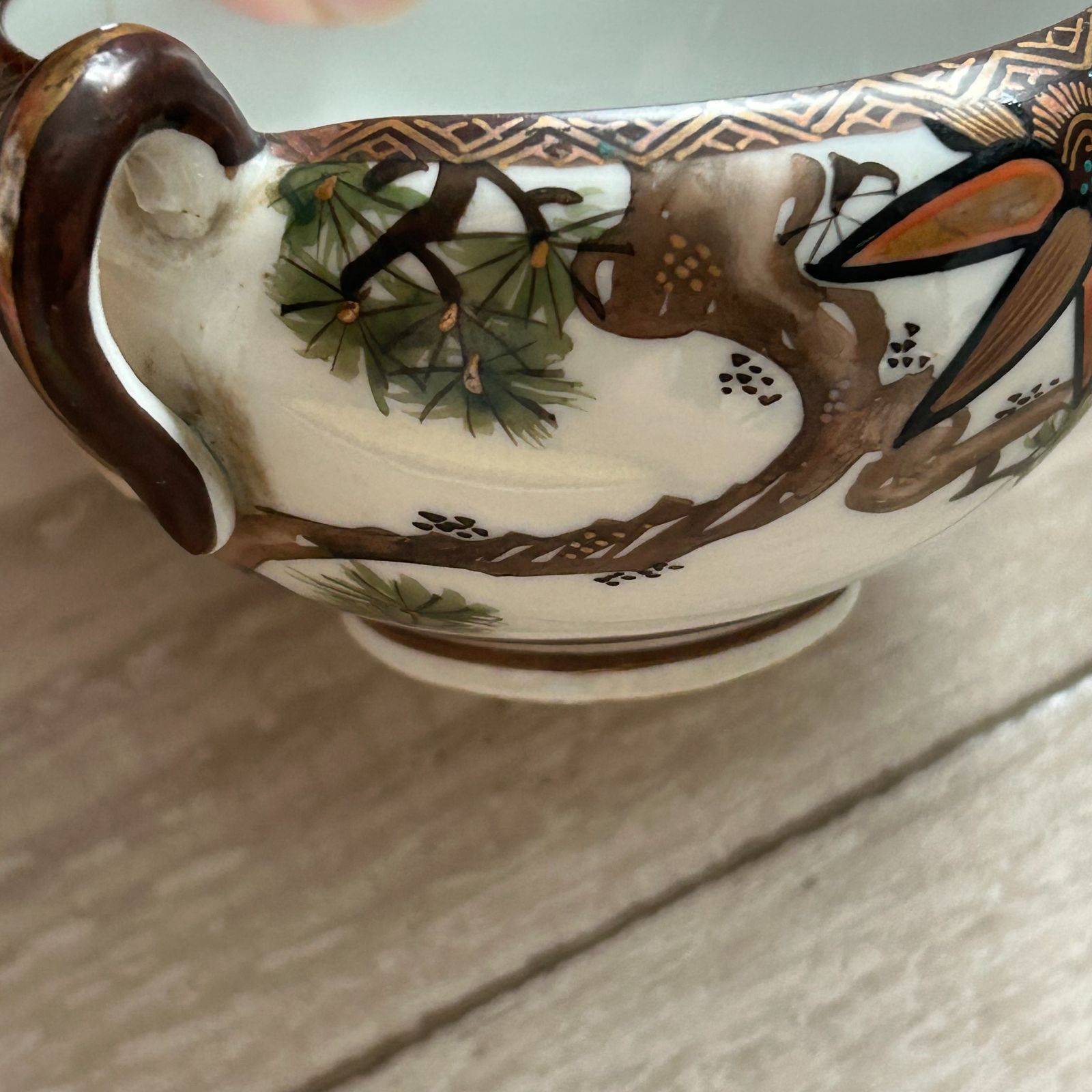 九谷焼 6点まとめセット 湯冷まし 湯呑 松 鶴 紅葉 青粒 富士 金彩