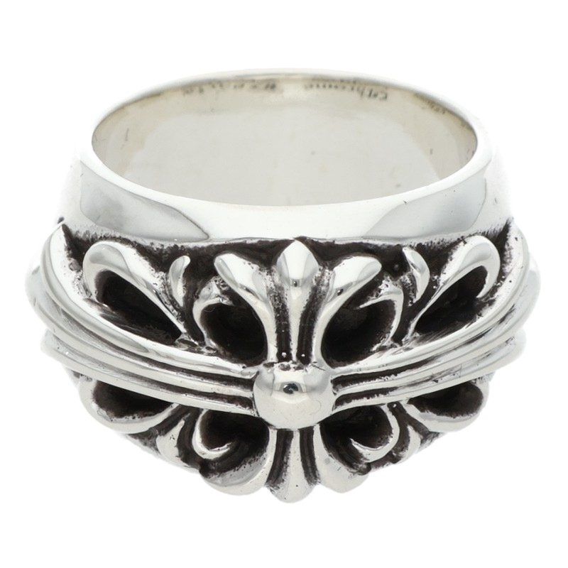 クロムハーツ FLRL CRS フローラルクロス シルバーリング メンズ 10号