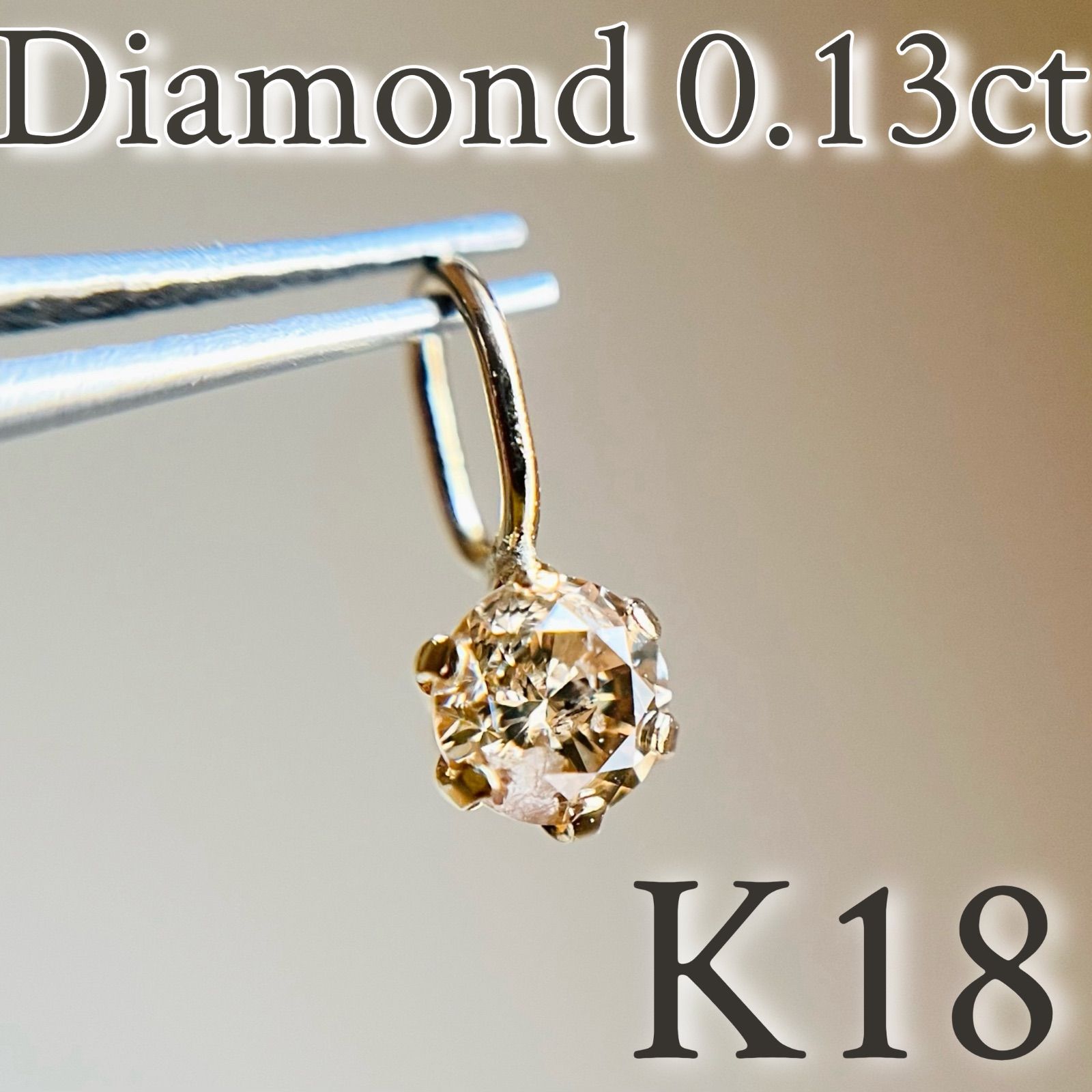 K18WG ハート K18WG アップル ダイヤモンド ネックレス 0.13CT 